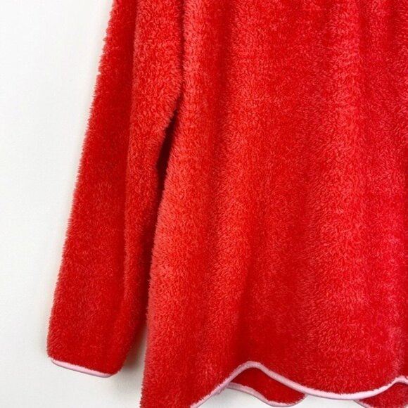 Crown & Ivy Coral Orange Woobie Fleece Pullover - Picture 3 of 10